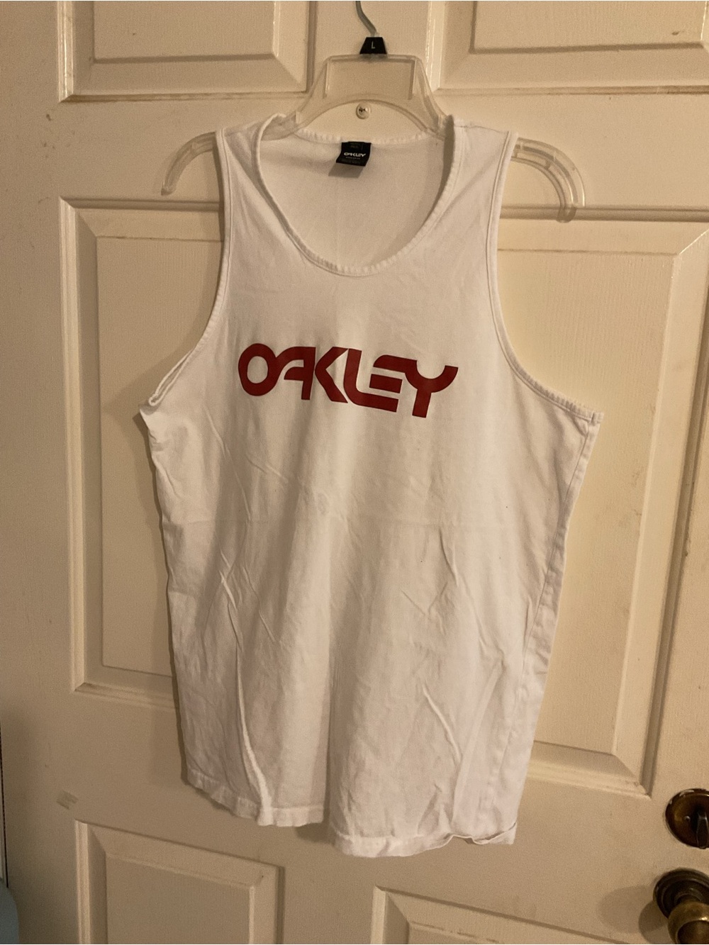 Classic Oakley Mark 3 White Tank Top with Red Logo Sz.XL